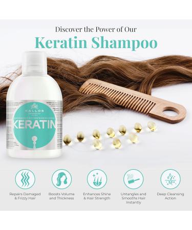 Kallos KJMN Shampoo - Keratin & Milk Protein for Dry Damaged Hair - Sulfate & Paraben Free - 34 oz Frizz Control & Nourishing Formula - Buy Online on GoSupps.com