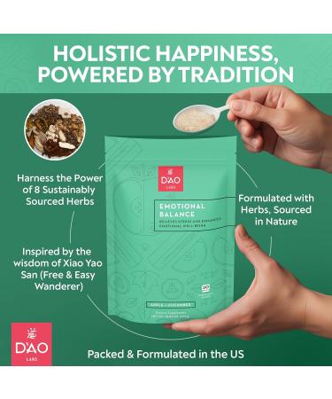 D'AO Labs Emotional Balance - Emotional Balance Powder - Calm & Stress Relief - Effervescent Powder with Apple-Cucumber Flavor - Xiao Yao San Traditional Chinese Herbal - 30 Individual Servings - Buy Online on GoSupps.com