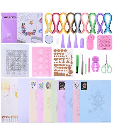 YURROAD Paper Quilling Kit 3mm/5mm/10mm 1740pcs Quilling Paper Strips Quilling  Tool Set with Storage Box with Quilling Electric Slotted Pen Needle Curler  Crimper Comb Board Template Border Buddy Tower Complete quilling k