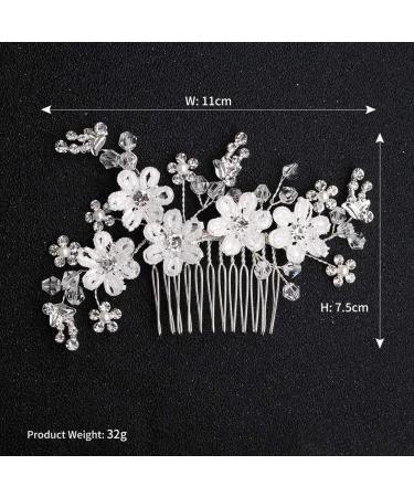 Haopeuk Handmade Silver Pearl Hair Comb Bridal Tiaras Crowns Jewellery Wedding Bridal Hair Jewellery Accessories For Women - Buy Online on GoSupps.com