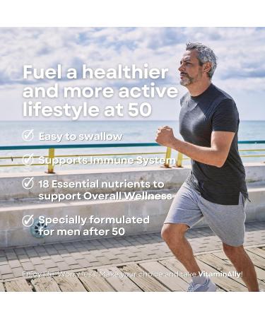 Vitaminally Men's 50+ Multivitamin Liquid Drops | 30 Day Supply | 3 FL Oz | Non-GMO, No Added Sugars | Gluten-Free | Brain Health, Immunity & Energy Support - Buy Online on GoSupps.com
