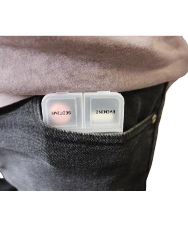 Single Day Pill Box - Compact Travel Organizer with 4 Compartments for Morning Noon Evening & Bedtime - Perfect for Pocket or Bag - Buy Online on GoSupps.com
