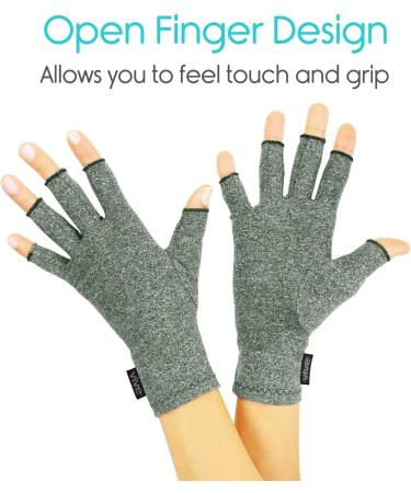 Vive Arthritis Gloves - Compression Relief for Rheumatoid & Osteoarthritis - Open Finger Heat Gloves for Typing & Carpal Tunnel - Medium Size for Men & Women - Buy Online on GoSupps.com
