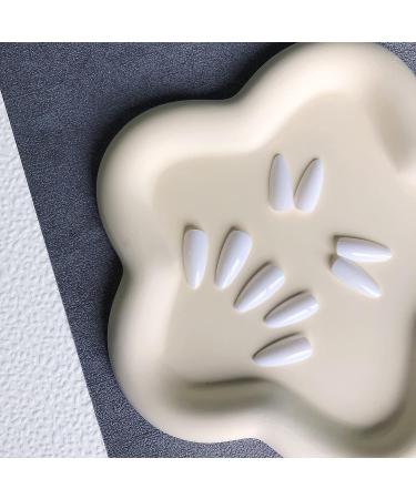 Summer White Almond Shaped Press-on Nails - KXAMELIE Glue on Acrylic Nails for Women - Medium Length Stick on Nails for Daily Work Wear - Buy Online on GoSupps.com