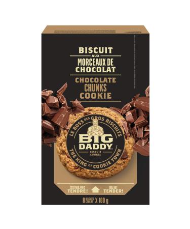Big Daddy Chocolate Chunks Cookies Soft & Tender Home-Baked Style Gourmet Cookies Contains 8 Cookies (Individually Wrapped) 800g Chocolate Chunk Cookies