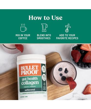 Bulletproof Unflavored Gut Health Collagen Protein 14 Ounces 10g Grass-Fed Collagen Peptides for Gut Skin Bone and Joint Support Packaging May Vary Gut Health - Unflavored 14 Ounce (Pack of 1) - Buy Online on GoSupps.com