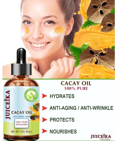 CACAY OIL 100% Pure Natural Virgin Unrefined Cold-Pressed Carrier Oil - 1 Fl oz (30 ml) for Face Skin Body Hair Lip & Nails - International Shipping Available - Buy Online on GoSupps.com