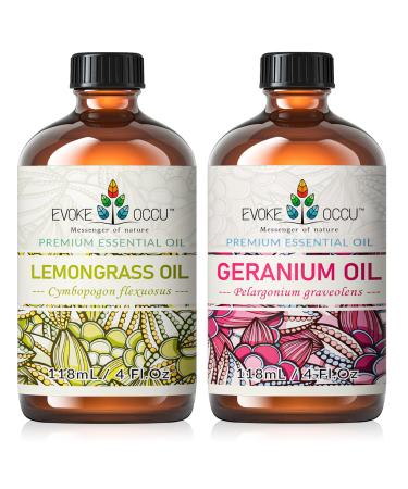 EVOKE OCCU Lemongrass Essential Oil and Geranium Essential Oil - 4 Fl Oz