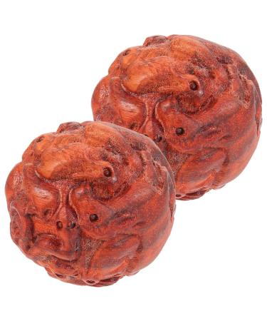 Healvian 1 pair of hand massagers with spines handmade balls Hand massage ball portable massager health ball toys portable handballs massage balls H lzern yoga-ball fitness wood