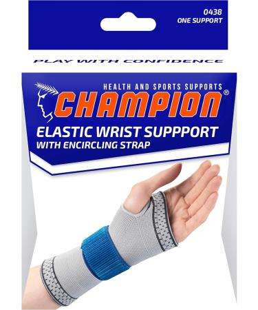 Champion Elastic Wrist Support Compression Sleeve - Grey Large | International Shipping Available - Buy Online on GoSupps.com