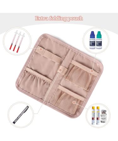 YARWO Diabetic Travel Case - Blood Glucose Monitor & Insulin Syringe Storage Bag Dusty Rose | Best Diabetes Supplies Organizer - Buy Online on GoSupps.com