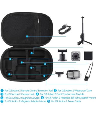 JSVER Hard Case for DJI Action 2 - Portable Storage Case for DJI Action 2 Dual-Screen and Power Combo - Protective Carrying Case for Accessories - Buy Online on GoSupps.com