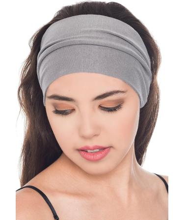 Buy 2 pcs Deresina Bamboo Cotton Extra Large Headband for Hair Loss & Alopecia | Stylish & Comfortable Gray Headbands - Buy Online on GoSupps.com