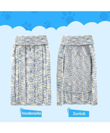 Slowton Small Dog Sweater - Turtleneck Pet Knit Sweater for Dachshunds & Chihuahuas - Cozy Winter Clothes for Small to Medium Dogs - Light Blue - Buy Online on GoSupps.com
