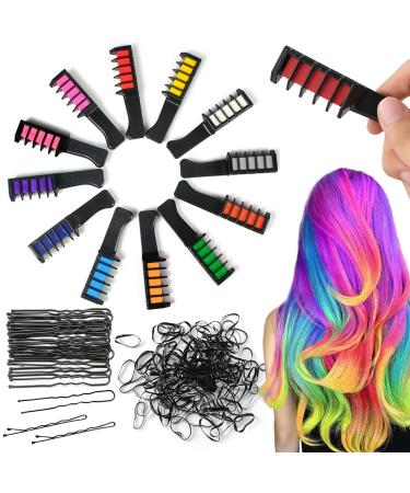 BDSHUNBF 12 Colors Hair Chalk Comb Temporary Bright Hair Color Hair Chalk for Kids Girls Deluxe Hair Chalk Set For Girls Washable Colour Brush for Halloween Makeup Birthday Washable - Buy Online on GoSupps.com