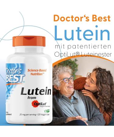 Buy Doctor's Best Lutein with OptiLut 10 mg - 120 Vegan Capsules | High Dose Carotenoid & Zeaxanthin | Soy-Free & Gluten-Free | Laboratory Tested for Quality - Buy Online on GoSupps.com