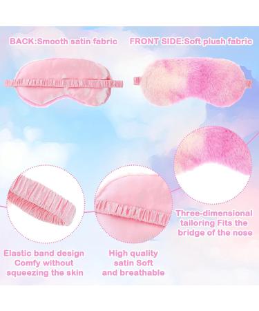 Plush Sleeping Eye Mask Set - 3 Soft Furry Blindfolds for Adults & Kids | Comfortable Faux Fur Eye Shades with Elastic Strap - Perfect for Travel & Naps (3 Colors - Buy Online on GoSupps.com