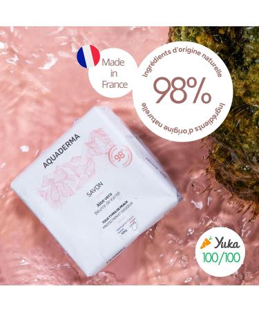  Aquaderma Solid Soap with Organic Shea Butter & Aloe Vera Pack of 2 x 100g - 98% Natural Origin & Made in France - Protection & Softness - All Skin Types - Buy Online on GoSupps.com