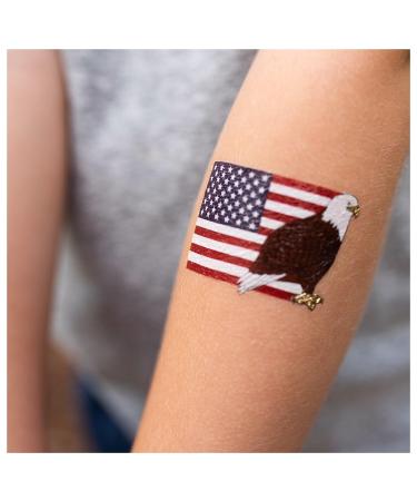 Patriotic Temporary Tattoos | 4th of July Party Supplies | American Flag Red White and Blue Fake Tattoos - Buy Online on GoSupps.com