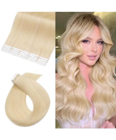 UK-fashion shop tape extensions real hair 100g hair extension remy real hair extensions tape in 40 brawls smooth white blond #613 (16-inch 40cm)