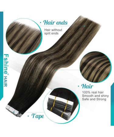 FSHINE Balayage Tape Hair Extensions - 40cm Seamless 20 Pcs | 1B Black to 27 Honey Blonde | Full Head 50g #1B/27 - Buy Online on GoSupps.com