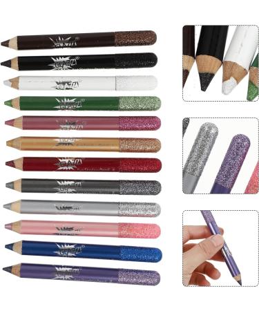Beatifufu 12pcs Pearlescent Eyeshadow Pencil Eye Shadow Pen Makeup Eyeshadow Pencil Eye Makeup Crayon Wood - Buy Online on GoSupps.com