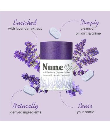 Nune Multi-Purpose Cleaner Refills - Non-Toxic All Purpose Cleaning Tablets (6 Pack) - 144 fl oz Total - Effective for Shower Counter Floor & Furniture - Lavender Fragrance - Buy Online on GoSupps.com