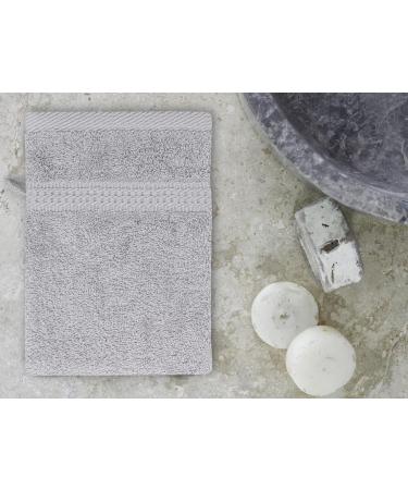 Class Home Collection Washing Gloves - 4-Pack Fantry Washcloth Set | 100% Cotton | 500 g/m | 16x21 cm | Silver Color - Buy Online on GoSupps.com