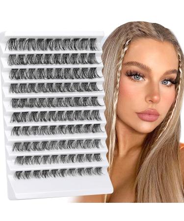 D Curl Wispy Cluster Lashes - 100 Pcs 10-16mm Mixed Length Individual Eyelash Extensions | DIY Lashes at Home - Buy Online on GoSupps.com
