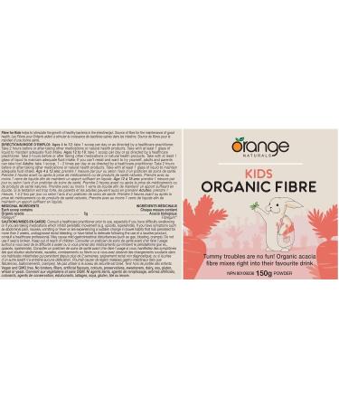 Orange Naturals - Kids Organic Fibre - 150g Powder - Supports Healthy Gut - Promotes Overall Health - Kids Friendly - Tasteless & Mixes Easily - Buy Online on GoSupps.com