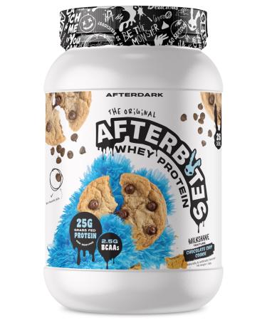 AFTERDARK AfterBites Whey Protein Powder 25g Protein 4.5g BCAA s Easy Dissolving No Artificial Colors or Fillers Isolate Protein USA Made 26 Servings Chocolate Chip Cookie