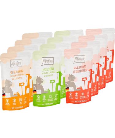 Mjamjam Premium Grain-Free Wet Cat Food - Mix Pack I (Chicken Beef Heart) - 12x125g - Extra Meat Delight - Buy Online on GoSupps.com