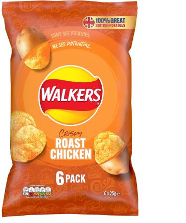 Walkers Roast Chicken Multipack Crisps 6x25 g (Pack of 2) 150 g (Pack of 2) - Buy Online on GoSupps.com