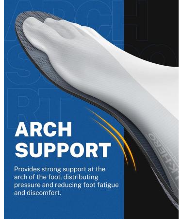 Walkhero Orthotic Insoles for Plantar Fasciitis Relief - High Arch Support Gray Men s 10-10.5 & Women s 12-12.5 - Buy Online on GoSupps.com