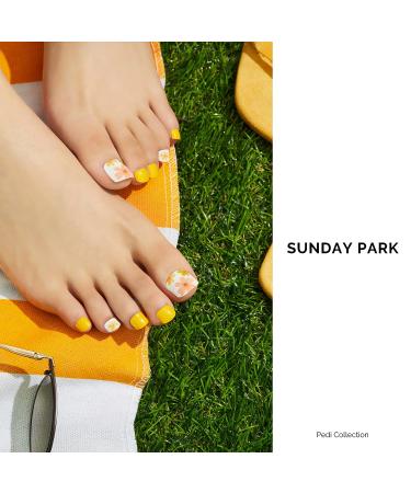 NAILOG Semi Cured Gel Nail Strips - 32 Long Lasting Yellow Sunday Park Toe Polish Stickers - Buy Online on GoSupps.com
