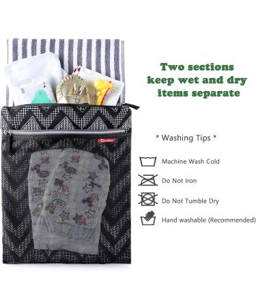 Ruvalino Wetbag Fabric Diapers & Reusable Waterproof Diaper Bag Large Zipper Organizer for Cloth Diapers & Baby Essentials (Black) - Buy Online on GoSupps.com