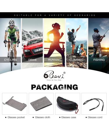 Bevi Polarized Sports Sunglasses - Durable TR90 Frame - Blue Rainbow | Ideal for Men, Women - Perfect for Baseball, Running, Cycling, Golf - Buy Online on GoSupps.com