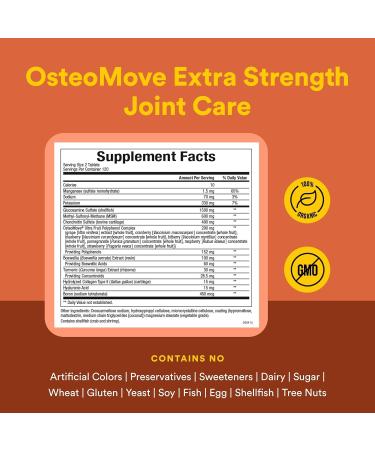 Natural Factors, OsteoMove Joint Care, Extra Strength Support for Joint and Bone Health, Non-GMO, 240 tablets (120 servings) 240 Count (Pack of 1) - Buy Online on GoSupps.com