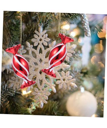 KALLORY 90 Pcs Christmas Red Candy Red Garland Red Ornament Adorable Xmas Hanging Candy Delicate Crutch 7x3cm Red - Buy Online on GoSupps.com