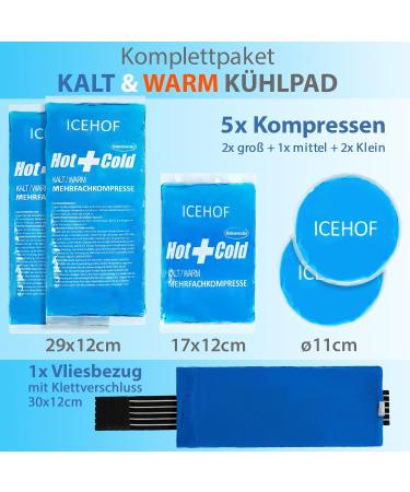 Buy IceHOF Cooling Pads Set (5x) - Soft Fleece Long-Lasting Cold Compress Various Sizes for Family Use - Ideal Gel Cooling Bags for Maximum Comfort - Buy Online on GoSupps.com