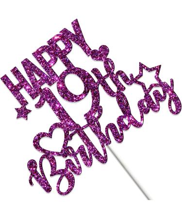 Tenhaisi Glitter Purple Happy 19th Birthday Cake Topper 19 & Fabulous Cake Topper - 19th Happy Birthday Food Picks - Cheers to 19 Years Birthday/Wedding Anniversary Party Supplies - Buy Online on GoSupps.com