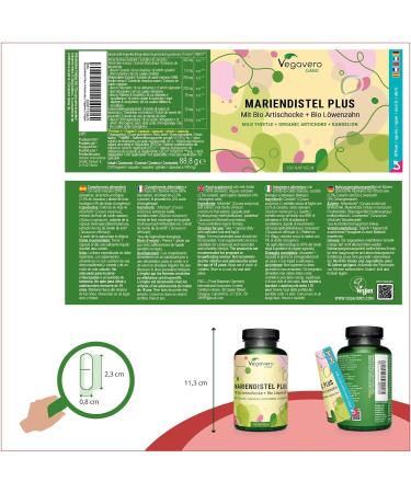 Milk Thistle with Organic Dandelion + Organic Artichoke 120 Capsules (4 Months) | French Quality | High Dosage: 80% Silymarin | Liver & Digestion Detox | Vegan and No Additives | Vegavero  - Buy Online on GoSupps.com