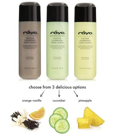RAYA Enzyme Hydrating Body Scrub 8 oz - Cucumber Scent | Gentle Exfoliating Body Scrub with Seaweed & Jojoba Beads - Buy Online on GoSupps.com