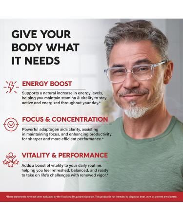 Panax Ginseng 15 000 mg - Red Korean Ginseng Supplement for Men - Extra Strength 10:1 Extract - Energy Focus Productivity & Performance - Natural & Vegan - Made in USA - 120 Capsules 2 Month Supply - Buy Online on GoSupps.com