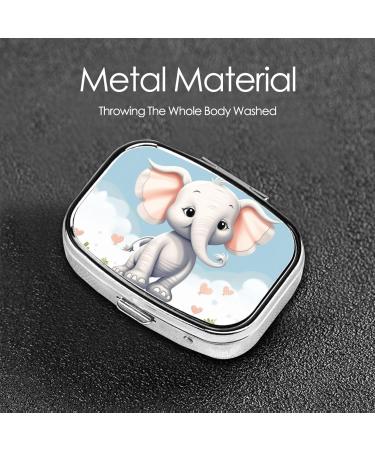 Shop Cute Elephant 2 Compartment Pill Case - Small Travel Pill Organizer & Purse Accessory - Buy Online on GoSupps.com