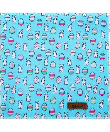 Pet Easter Gift Dog Bandana - Washable Rabbit Egg Design Scarf for Dogs | Adjustable Bib for Small, Medium, Large Dogs (L Blue) - Buy Online on GoSupps.com