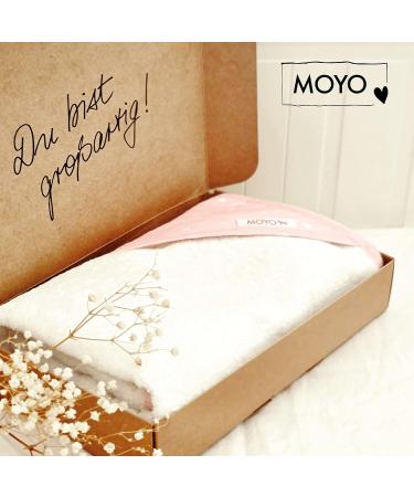 Moyo Hooded Towel for Toddlers & Babies - White-Ros 75x75cm | 100% Cotton Bathing Poncho | Washable Baby Bath Towel with Hood - Buy Online on GoSupps.com