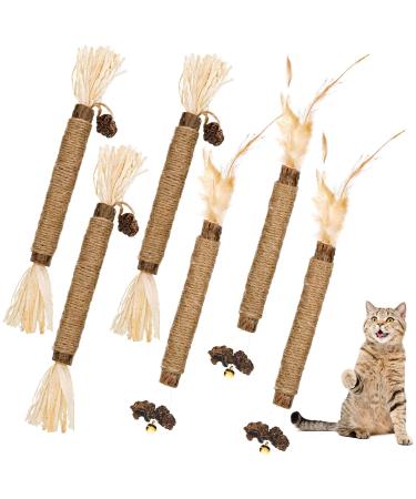 Dacitiery Silvervine Chew Sticks Cat Toys 6 Pack Natural Cat Teeth Nip Cleaning Teeth Chew Catnip Toys for Indoor Cat Teeth Cleaning Kitten Teething and Stress Release - Buy Online on GoSupps.com