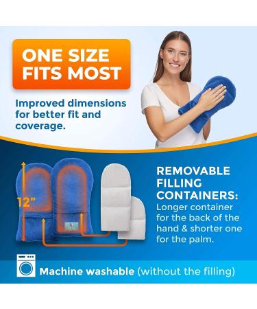 Flaxseed Microwavable Therapy Mittens for Hand & Finger Heat Relief - Stiff Joints, Trigger Finger, Inflammation - Natural Unscented Gloves for Raynaud's, Carpal Tunnel - Buy Online on GoSupps.com