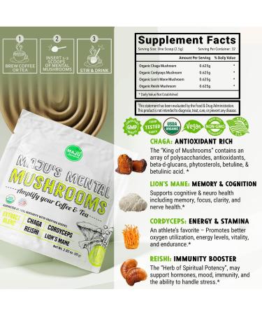 Maju Superfoods Mental Mushrooms Powder Black Seed Oil and Mineral Replenish Capsules - Buy Online on GoSupps.com